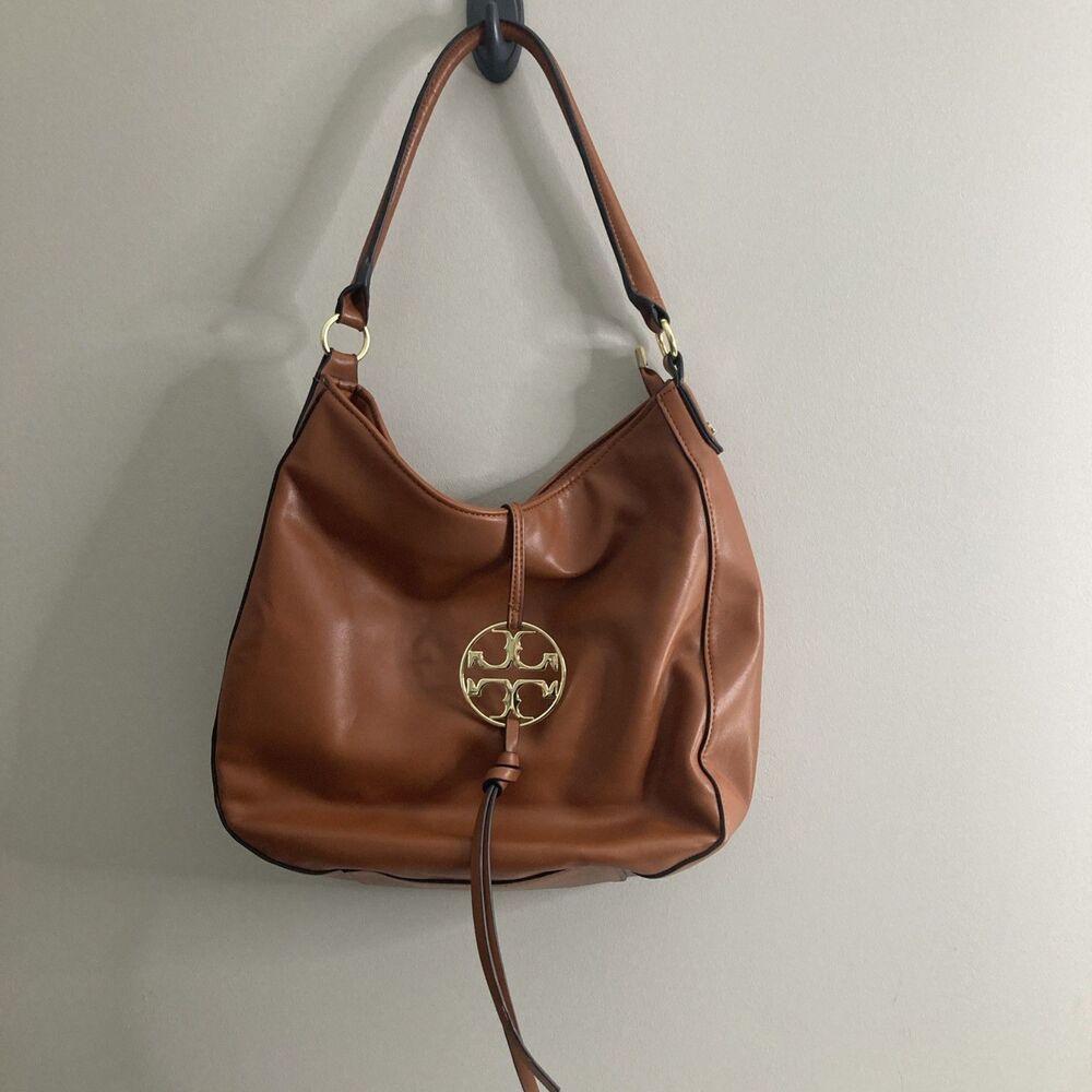 Tory Burch Metal Miller Slouchy Hobo Leather Shoulder/Crossbody Bag, Brown